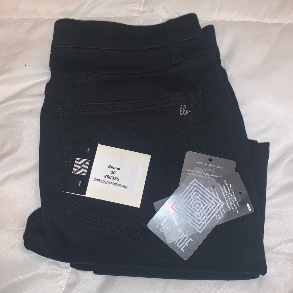 LulaRoe Black Denim 30 Skinny